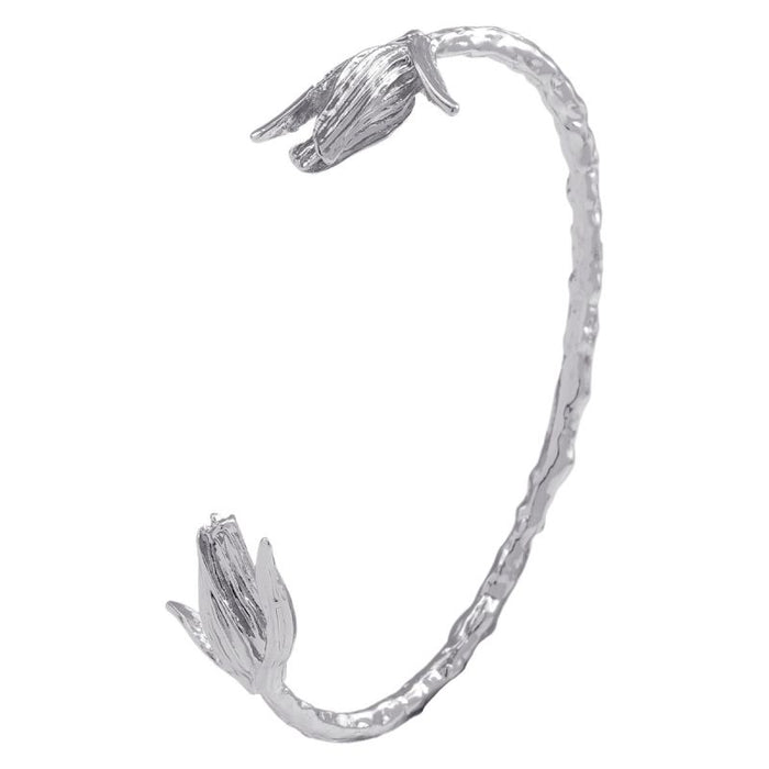 Fashion Silver Flower Open Bracelet