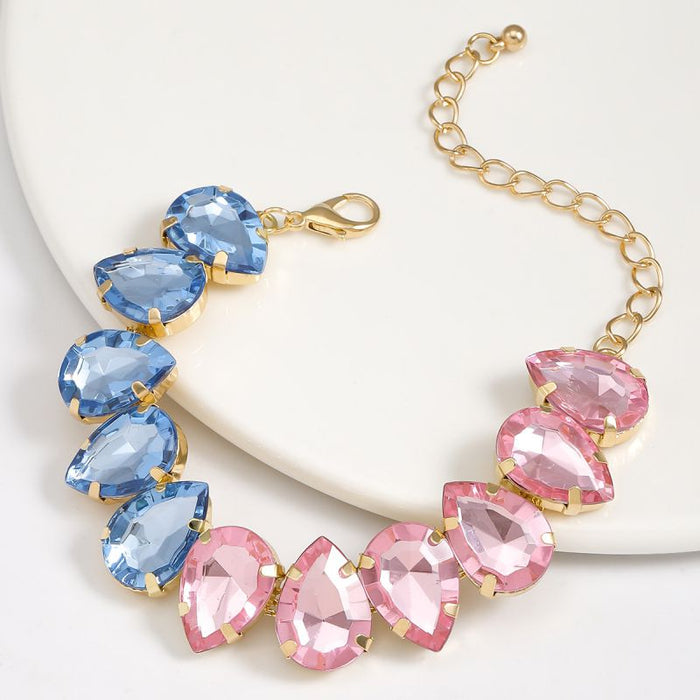 Fashion Color Alloy Diamond Drop-shaped Bracelet