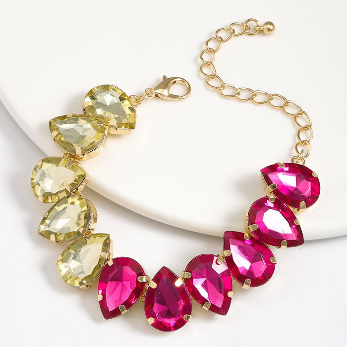 Fashion Color Alloy Diamond Drop-shaped Bracelet