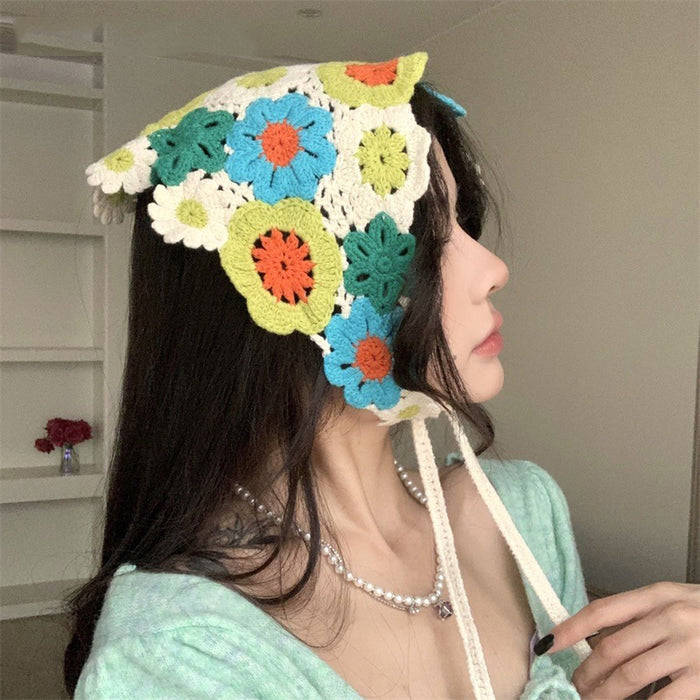 Fashion 11 Beige Knitted Triangle Headscarf