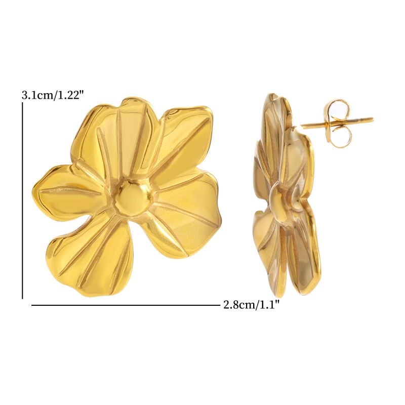 Steel Flower Double Heart Pendant Necklace Stainless Steel Flower Double Heart Pendant Necklace