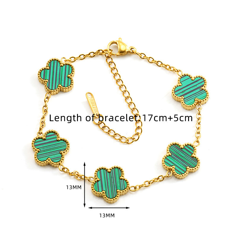 White Titanium Steel Flower Bracelet