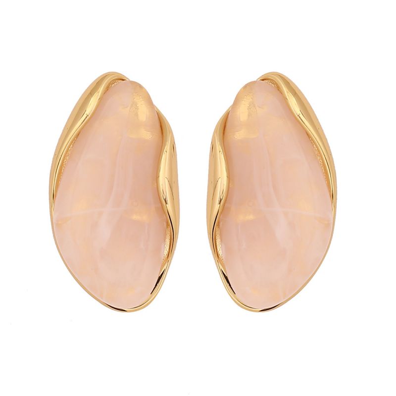 1# Green Stainless Steel Irregular Earrings