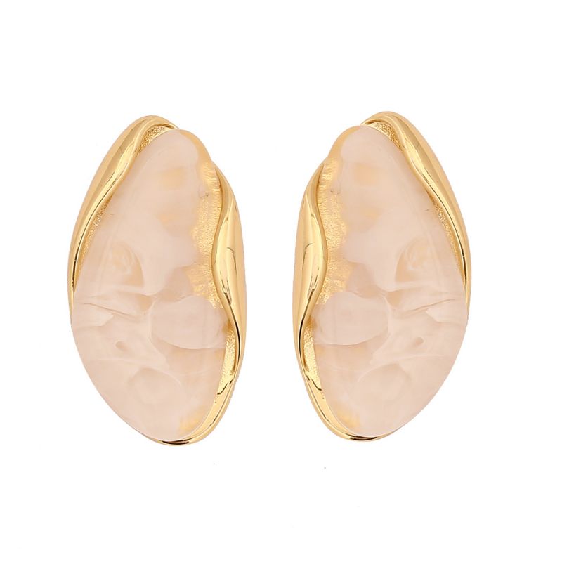 1# Green Stainless Steel Irregular Earrings