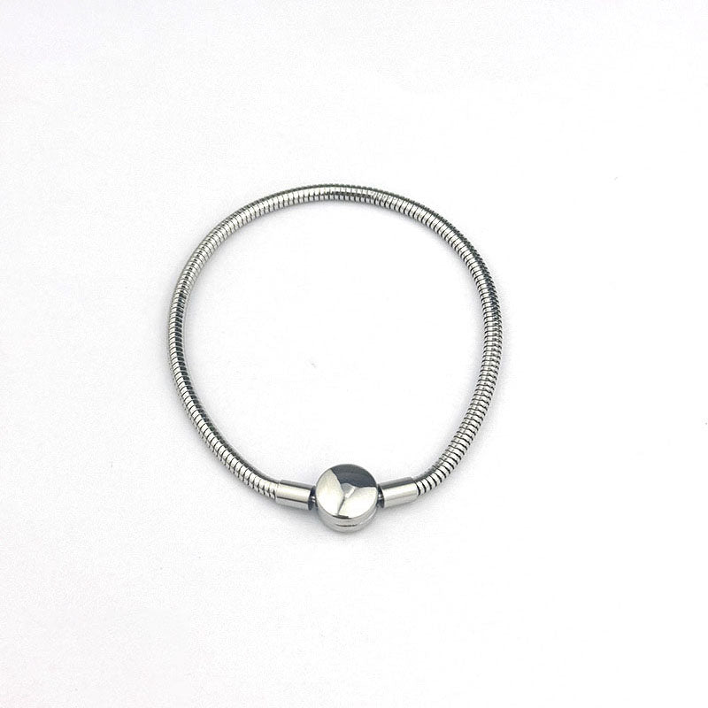 Gold Heart Clasp Bracelet Stainless Steel Heart Snake Bone Bracelet