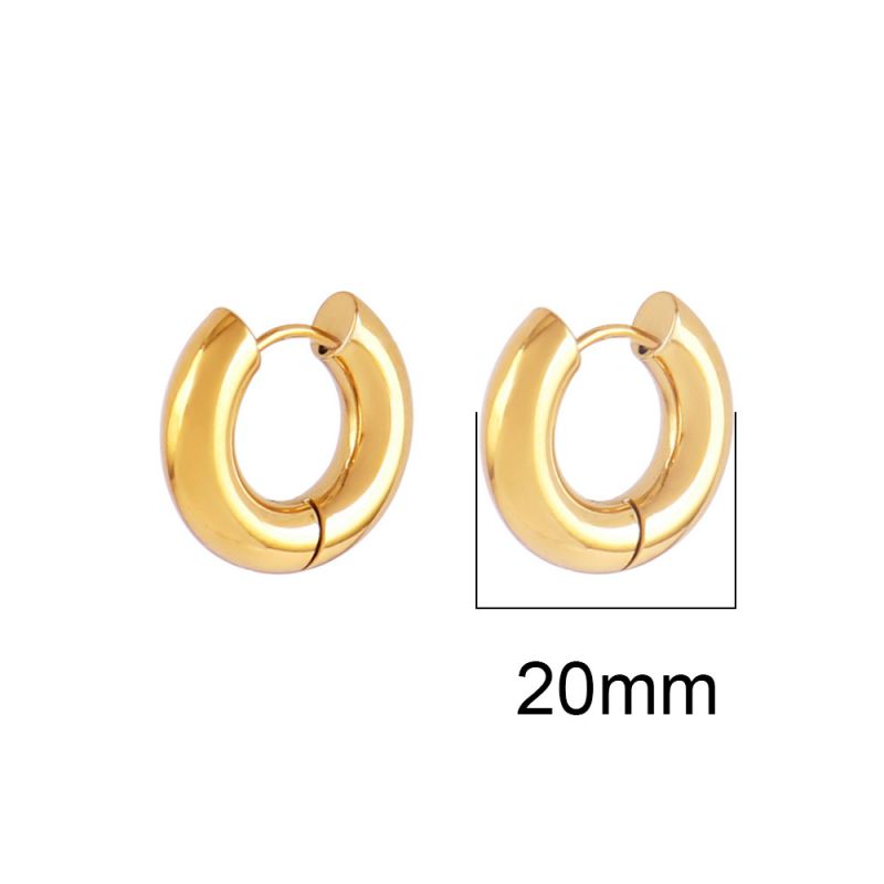 Silver 22mm Stainless Steel Round Earrings