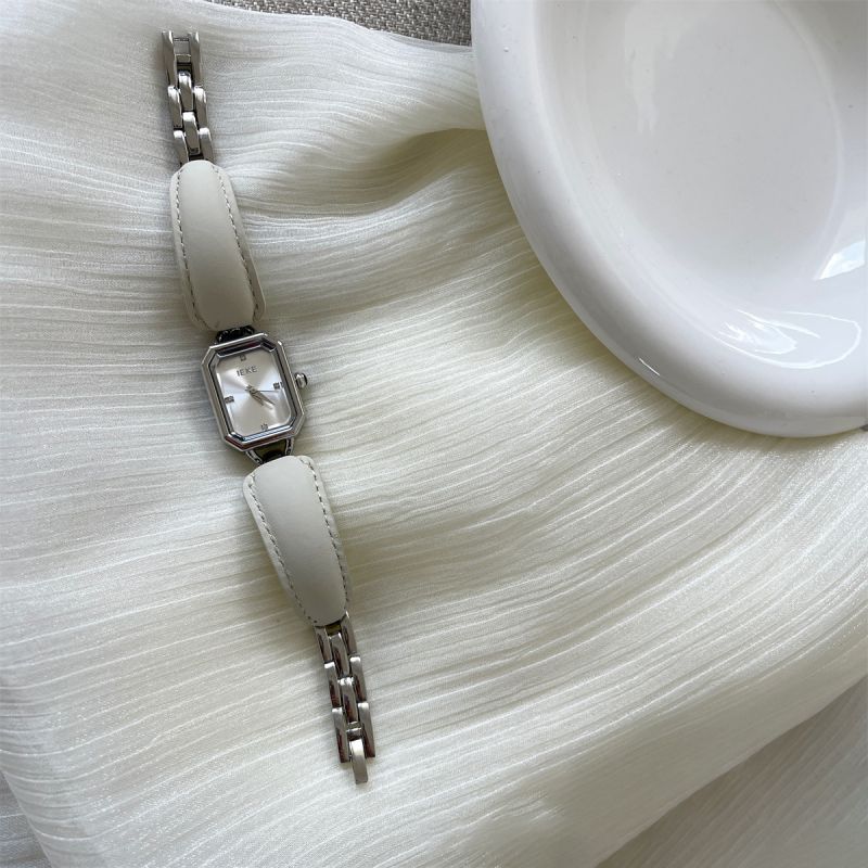 Silver Stainless Steel Square Watch