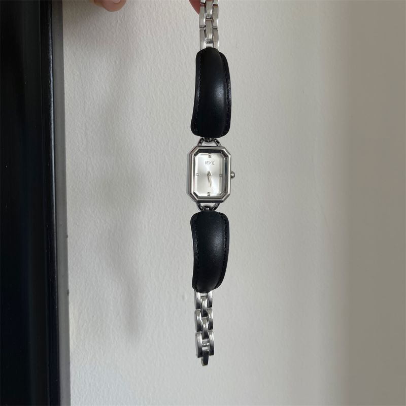 Silver Stainless Steel Square Watch