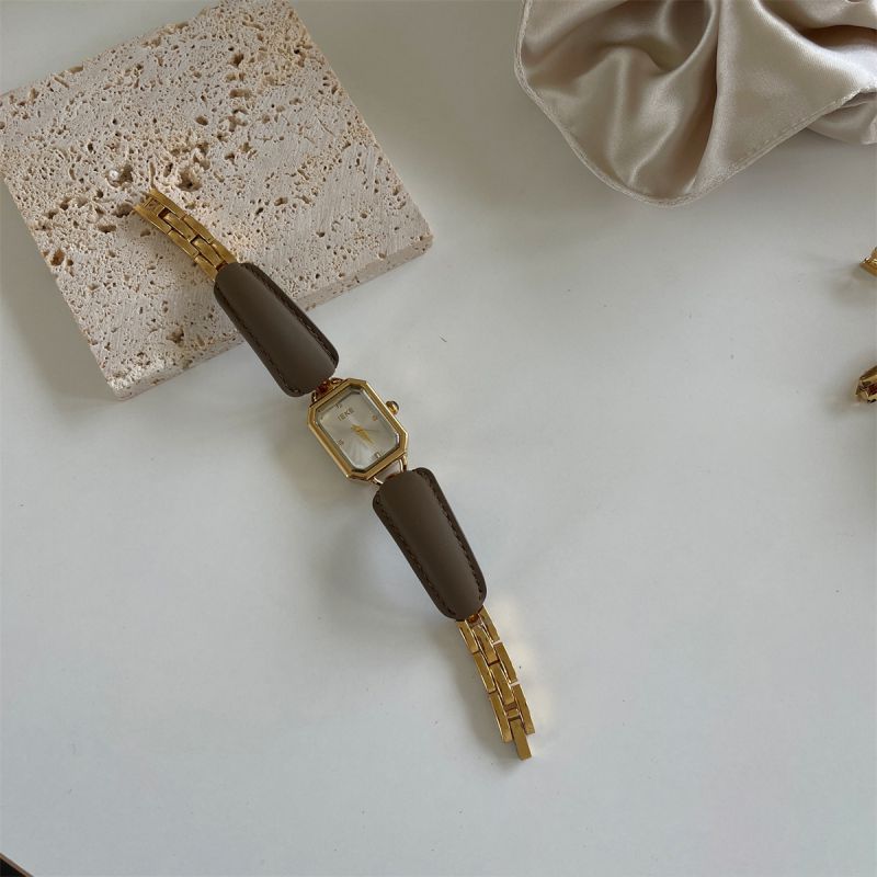 Silver Stainless Steel Square Watch