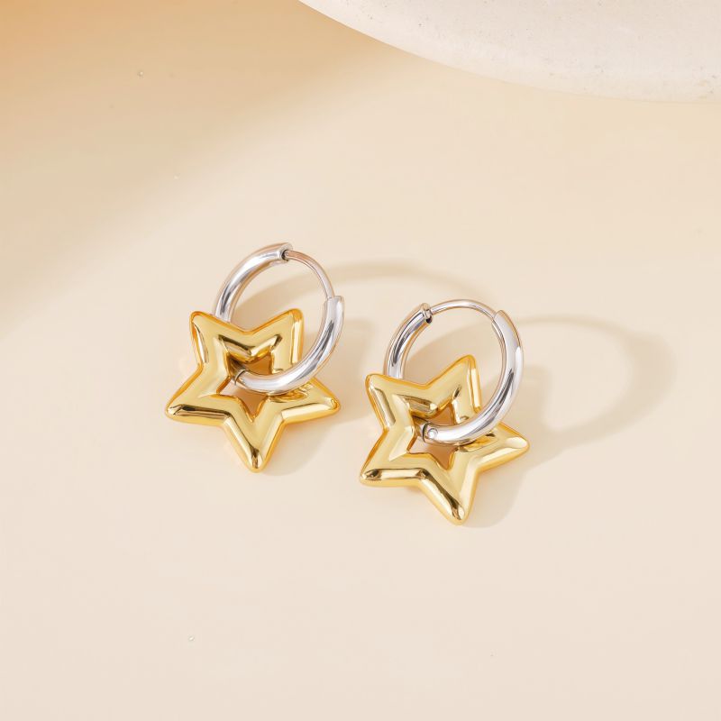 Love Silver Titanium Steel Heart Earrings