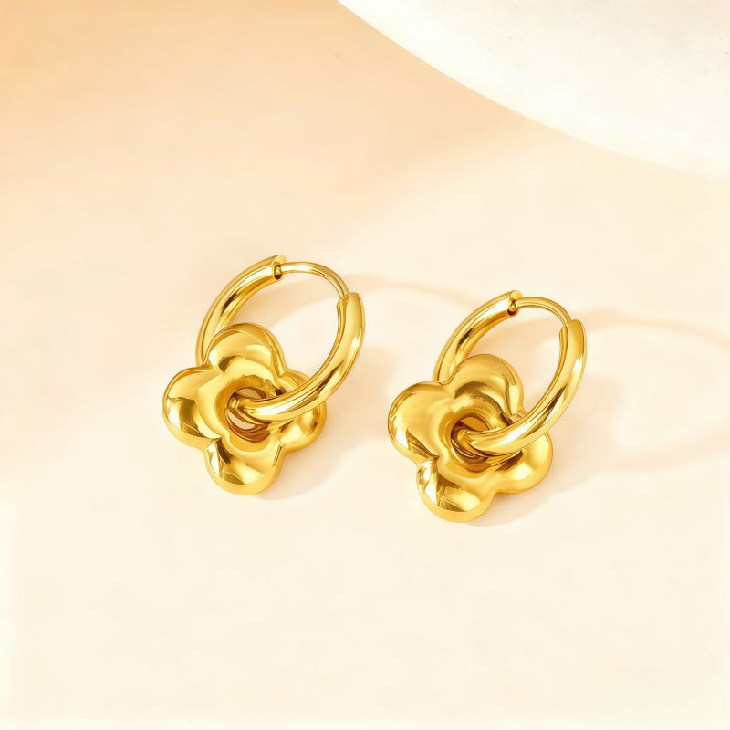 Love Silver Titanium Steel Heart Earrings