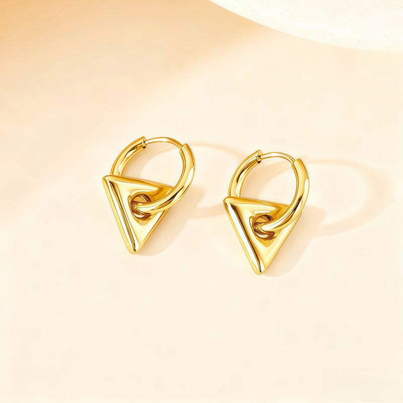 Love Silver Titanium Steel Heart Earrings
