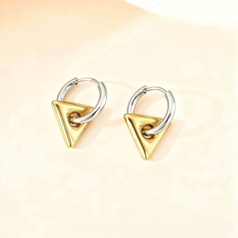 Love Silver Titanium Steel Heart Earrings