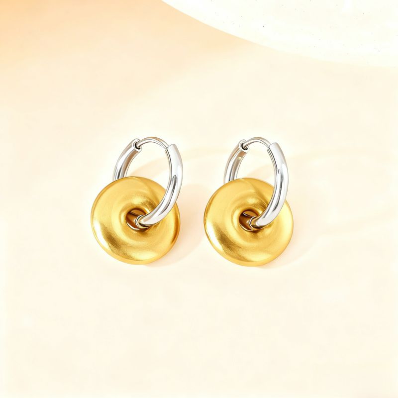 Love Silver Titanium Steel Heart Earrings