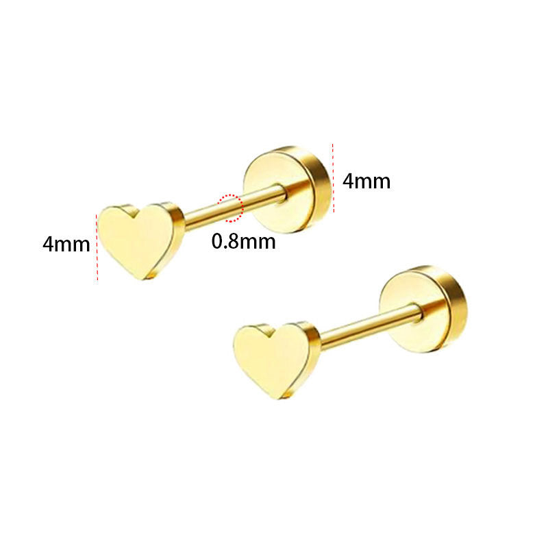 Silver 12 Pairs Per Set Stainless Steel Pearl Heart-shaped Rhinestone Butterfly And Flower Earring Set