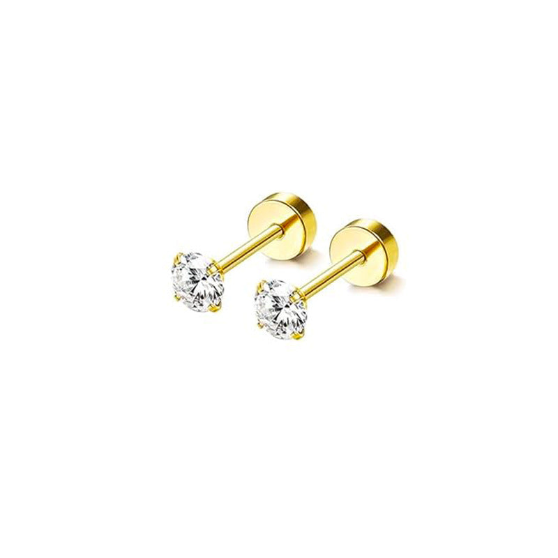 Silver 12 Pairs Per Set Stainless Steel Pearl Heart-shaped Rhinestone Butterfly And Flower Earring Set