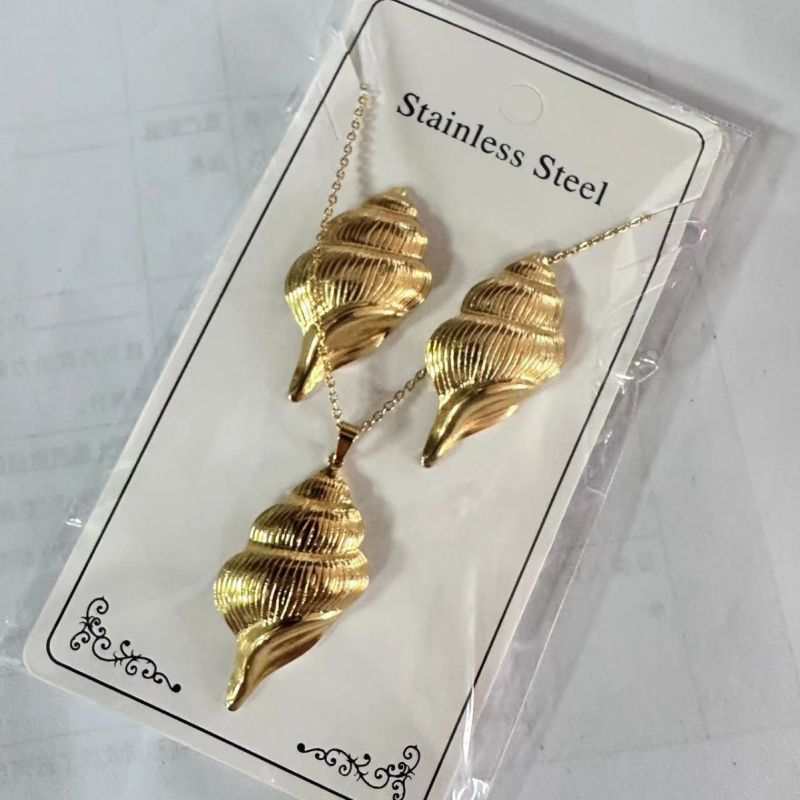 Teardrop Shape Stainless Steel Teardrop-shaped Necklace And Earring Set