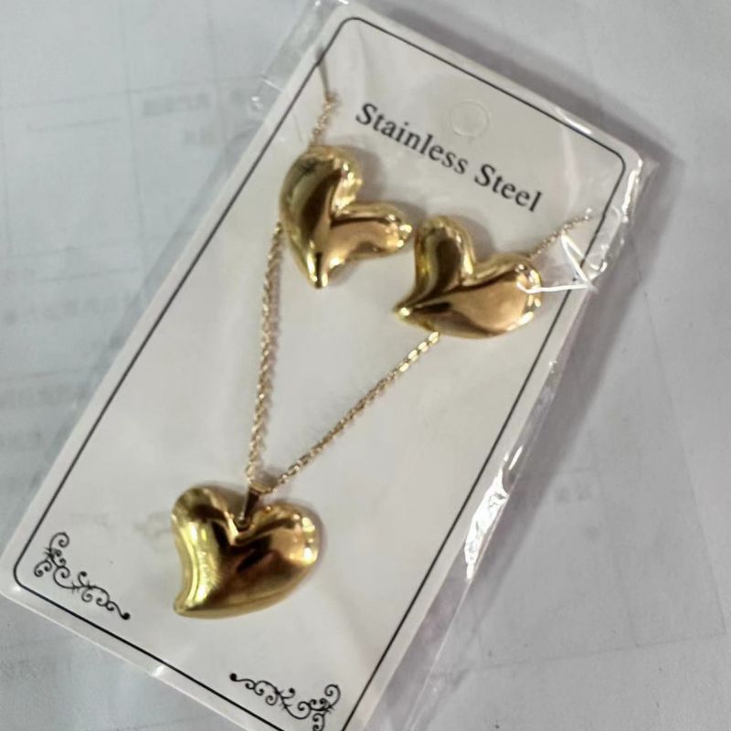 Teardrop Shape Stainless Steel Teardrop-shaped Necklace And Earring Set