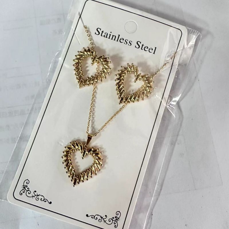 Teardrop Shape Stainless Steel Teardrop-shaped Necklace And Earring Set