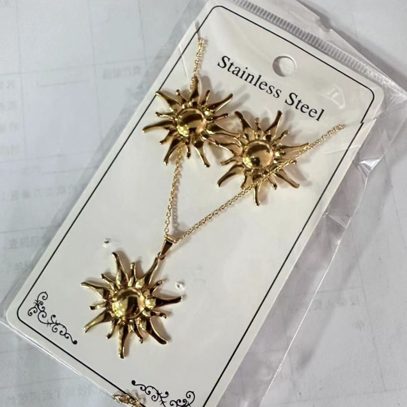 Teardrop Shape Stainless Steel Teardrop-shaped Necklace And Earring Set