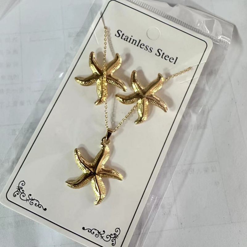 Teardrop Shape Stainless Steel Teardrop-shaped Necklace And Earring Set