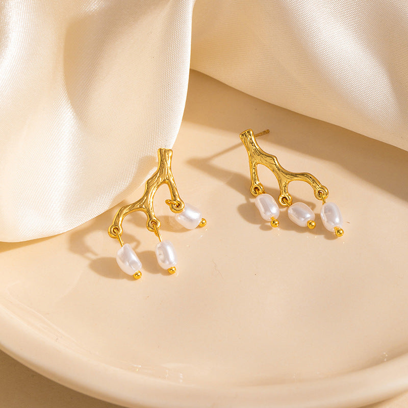 Steel Square Bow Earrings Titanium Steel Square Bow Earrings