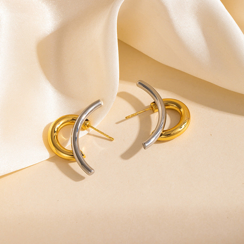 Steel Square Bow Earrings Titanium Steel Square Bow Earrings