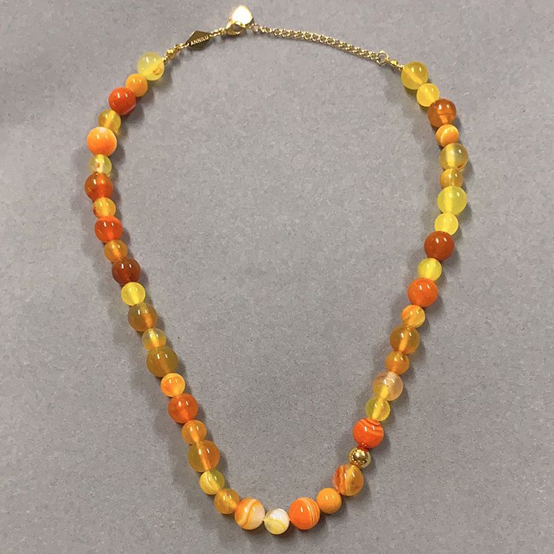 Red Necklace 42+5cm Stainless Steel Beaded Necklace