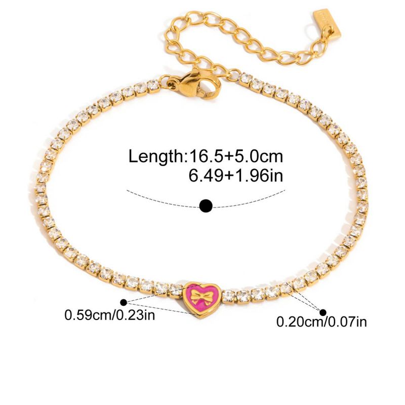 Petal Stainless Steel Diamond-encrusted Petal Bracelet