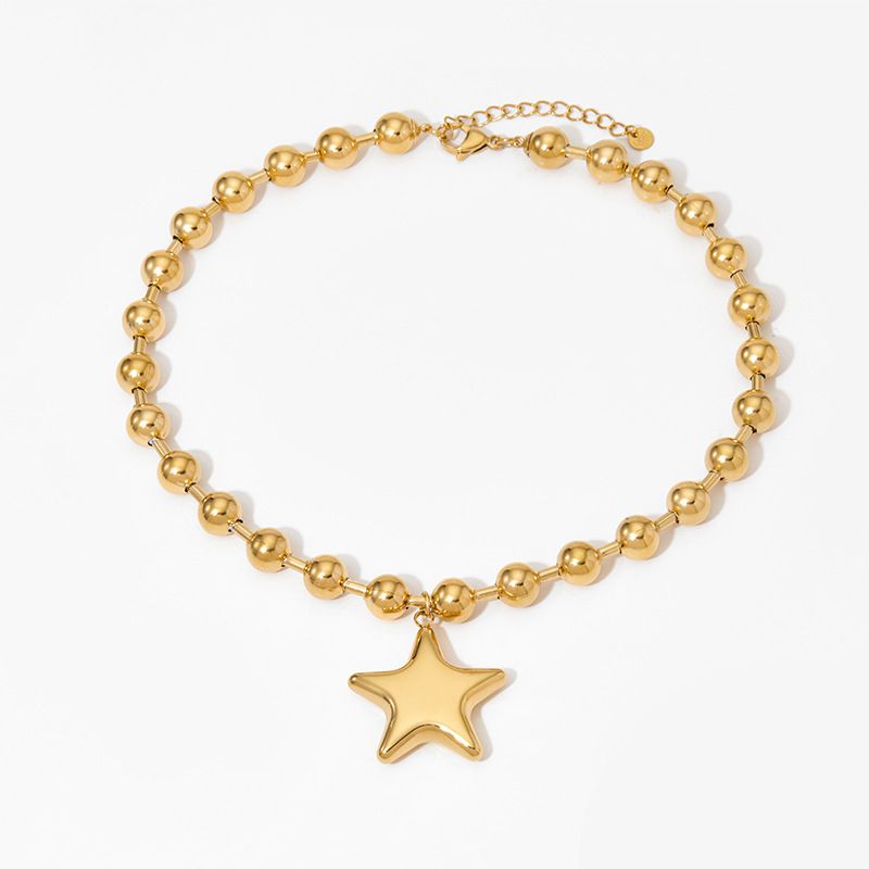 Gold 304 Stainless Steel Heart Necklace