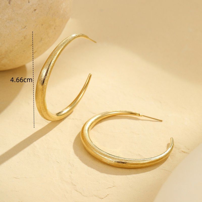 Small Gold Stainless Steel C-shaped Earrings